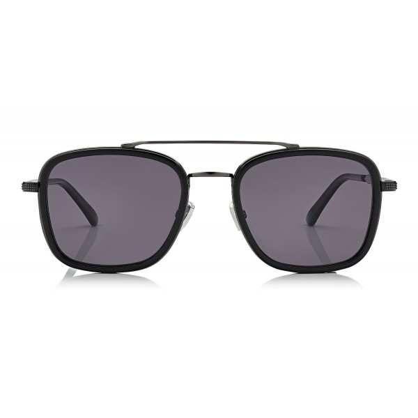 Jimmy Choo - John - Black and Dark Ruthenium Square Frame Sunglasses - Jimmy Choo Eyewear