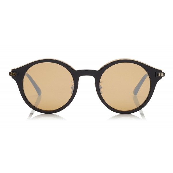 Jimmy Choo - Nick - Black and Gold Round Frame Sunglasses - Jimmy Choo Eyewear