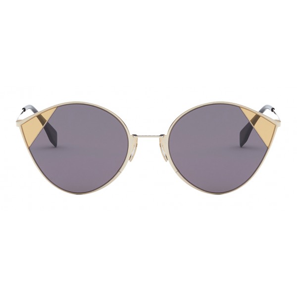 Fendi - Cut-Eye - Gold Cat-Eye Tulip Sunglasses - AI18 Fashion Show - Sunglasses - Fendi Eyewear