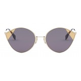 Fendi - Cut-Eye - Gold Cat-Eye Tulip Sunglasses - AI18 Fashion Show - Sunglasses - Fendi Eyewear