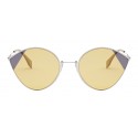 Fendi - Cut-Eye - Silver Cat-Eye Tulip Sunglasses - AI18 Fashion Show - Sunglasses - Fendi Eyewear