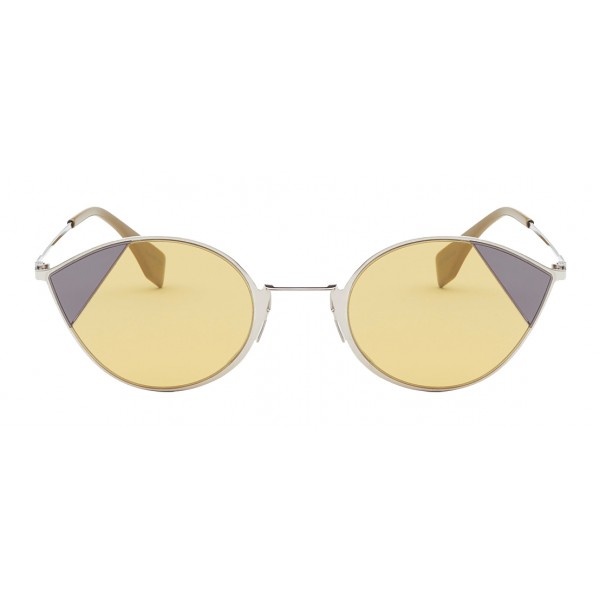 Fendi - Cut-Eye - Silver Cat-Eye Sunglasses - Sunglasses - Fendi Eyewear