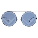 Fendi - Run Away - Blue Oversize Sunglasses - Fashion Week 17 - Sunglasses - Fendi Eyewear