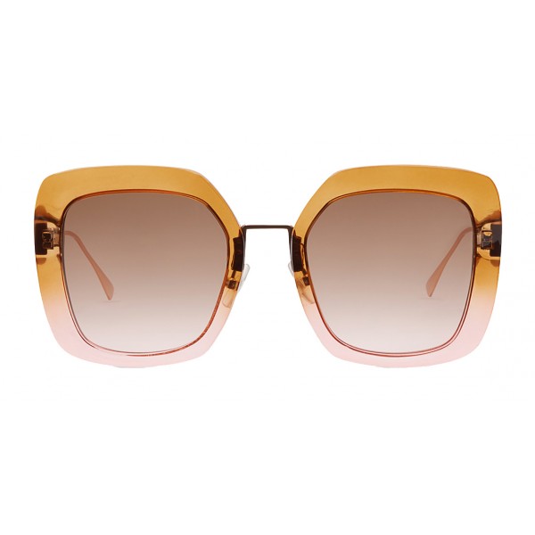 Fendi - Tropical Shine - Brown & Pink Oversize Sunglasses - Sunglasses - Fendi Eyewear