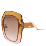Fendi - Tropical Shine - Brown & Pink Oversize Sunglasses - Sunglasses - Fendi Eyewear