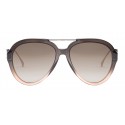 Fendi - Tropical Shine - Grey Aviator Sunglasses - Sunglasses - Fendi Eyewear