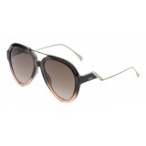 Fendi - Tropical Shine - Grey Aviator Sunglasses - Sunglasses - Fendi Eyewear