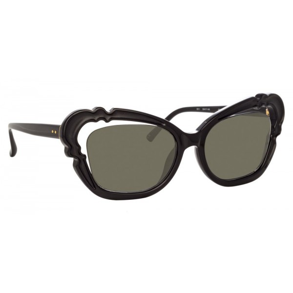 Linda Farrow - Occhiali da Sole Cat Eye 824 C1 - Neri - Linda Farrow Eyewear