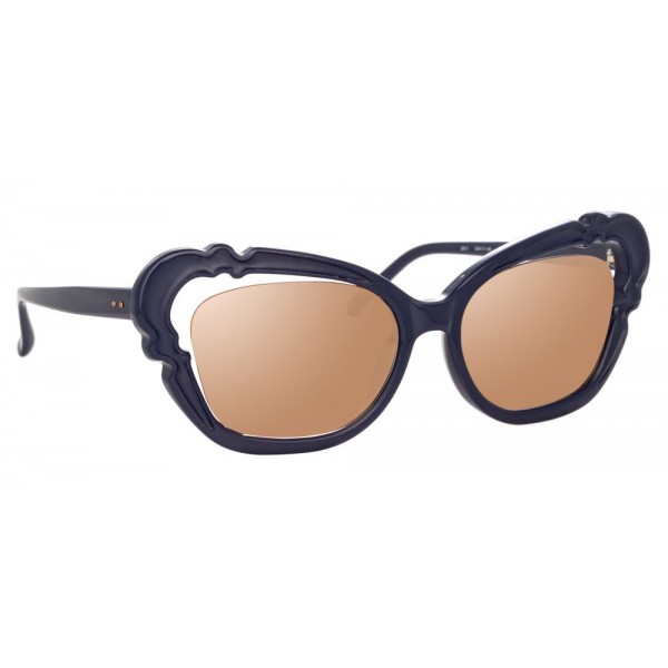 Linda Farrow - Occhiali da Sole Cat Eye 824 C4 - Navy - Linda Farrow Eyewear