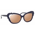 Linda Farrow - 824 C4 Cat Eye Sunglasses - Navy - Linda Farrow Eyewear