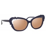 Linda Farrow - 824 C4 Cat Eye Sunglasses - Navy - Linda Farrow Eyewear