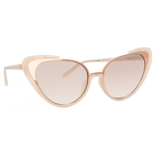 Linda Farrow - Occhiali da Sole Cat Eye 736 C6 - Latte Rosa - Linda Farrow Eyewear