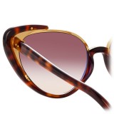 Linda Farrow - 736 C2 Cat Eye Sunglasses - Tortoise - Linda Farrow Eyewear