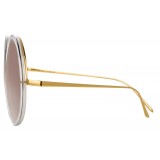 Linda Farrow - 457 C31 Round Sunglasses - Clear Gold - Linda Farrow Eyewear