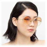 Linda Farrow - 457 C31 Round Sunglasses - Clear Gold - Linda Farrow Eyewear