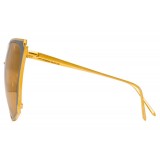 Linda Farrow - 762 C2 Cat Eye Sunglasses - Yellow Gold and Nickel - Linda Farrow Eyewear