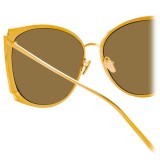 Linda Farrow - 762 C2 Cat Eye Sunglasses - Yellow Gold and Nickel - Linda Farrow Eyewear