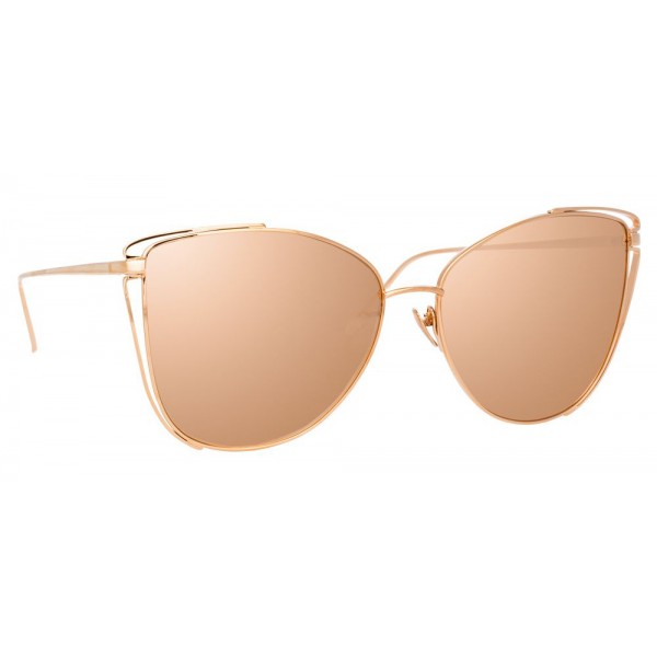 Linda Farrow - Occhiali da Sole Cat Eye 809 C3 - Oro Rosa - Linda Farrow Eyewear