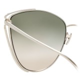 Linda Farrow - 809 C5 Cat Eye Sunglasses - White Gold - Linda Farrow Eyewear