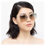 Linda Farrow - 809 C5 Cat Eye Sunglasses - White Gold - Linda Farrow Eyewear