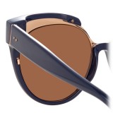 Linda Farrow - 790 C7 Oversized Sunglasses - Navy - Linda Farrow Eyewear