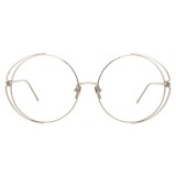 Linda Farrow - Occhiali da Vista Rotondi 816 C10 - Oro Bianco - Linda Farrow Eyewear