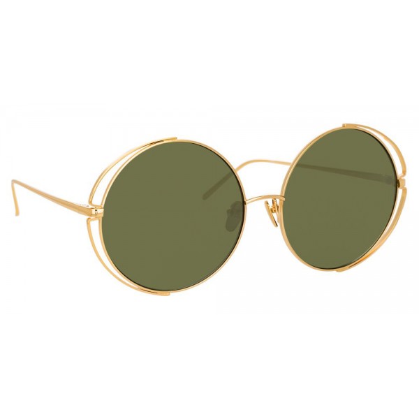 Linda Farrow - 816 C4 Round Sunglasses - Yellow Gold - Linda Farrow Eyewear