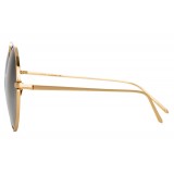 Linda Farrow - 816 C4 Round Sunglasses - Yellow Gold - Linda Farrow Eyewear