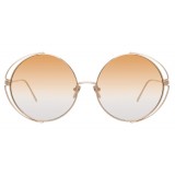 Linda Farrow - 816 C7 Round Sunglasses - Light Gold - Linda Farrow Eyewear