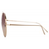 Linda Farrow - 816 C8 Round Sunglasses - Light Gold - Linda Farrow Eyewear