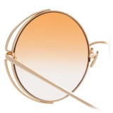 Linda Farrow - 816 C7 Round Sunglasses - Light Gold - Linda Farrow Eyewear