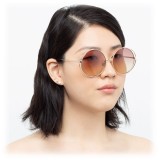 Linda Farrow - 816 C8 Round Sunglasses - Light Gold - Linda Farrow Eyewear