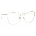 Linda Farrow - 809 C9 Cat Eye Optical Frames - White Gold - Linda Farrow Eyewear