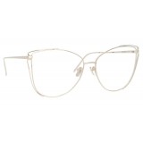 Linda Farrow - 809 C9 Cat Eye Optical Frames - White Gold - Linda Farrow Eyewear