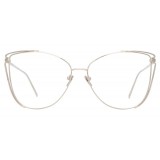 Linda Farrow - Occhiali da Vista Cat Eye 809 C9 - Oro Bianco - Linda Farrow Eyewear