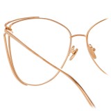 Linda Farrow - 809 C10 Cat Eye Optical Frames - Rose Gold - Linda Farrow Eyewear