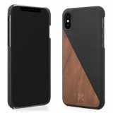 Woodcessories - Eco Split - Walnut Cover - Black - iPhone X / XS - Wooden Cover - Eco Case - Split Collection