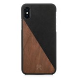 Woodcessories - Eco Split - Walnut Cover - Black - iPhone X / XS - Wooden Cover - Eco Case - Split Collection