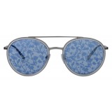 Giorgio Armani - Floral - Sunglasses with Floral Print Lenses - Blue - Sunglasses - Giorgio Armani Eyewear