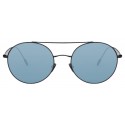 Giorgio Armani - Montatura Tonda - Occhiali da Sole Rotondi in Metallo - Blu - Occhiali da Sole - Giorgio Armani Eyewear