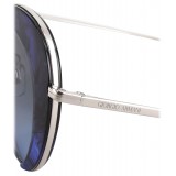 Giorgio Armani - Retrò - Occhiali da Sole in Metallo con Lenti Degradè - Blu - Occhiali da Sole - Giorgio Armani Eyewear