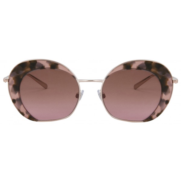 Giorgio Armani - Retrò - Occhiali da Sole in Metallo con Lenti Fantasia - Rosa - Occhiali da Sole - Giorgio Armani Eyewear