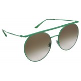 Giorgio Armani - Double Bridge - Metal Sunglasses with Gradient Lenses - Green - Sunglasses - Giorgio Armani Eyewear