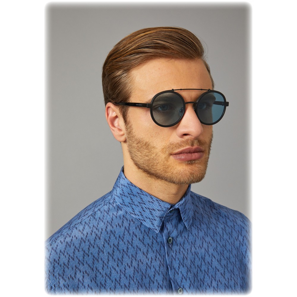 Giorgio Armani - Catwalk - Sunglasses with Round Lenses - Black - Sunglasses - Giorgio Armani - Avvenice