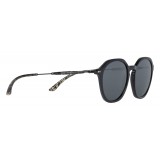 Giorgio Armani - Bi Materiale - Occhiali da Sole con Terminali a Fantasia - Nero - Occhiali da Sole - Giorgio Armani Eyewear