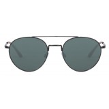 Giorgio Armani - Montatura Tonda - Occhiali da Sole Rotondi in Metallo - Nero - Occhiali da Sole - Giorgio Armani Eyewear