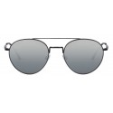 Giorgio Armani - Montatura Tonda - Occhiali da Sole Rotondi in Metallo - Grigio Scuro - Giorgio Armani Eyewear