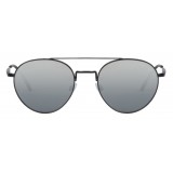 Giorgio Armani - Montatura Tonda - Occhiali da Sole Rotondi in Metallo - Grigio Scuro - Giorgio Armani Eyewear