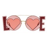 Dolce & Gabbana - Occhiale da Sole in Metallo Dorato - Oro - Love - Occhiali da Sole - Dolce & Gabbana Eyewear