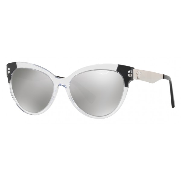 Versace - Sunglasses Versace Contrast Cat Eye Cristalli - Silver - Sunglasses - Versace Eyewear